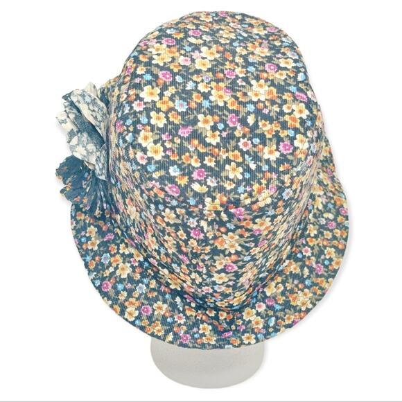 Y2k 90's Vintage Claires Floral & Lace Bucket Hat - Picture 3 of 4